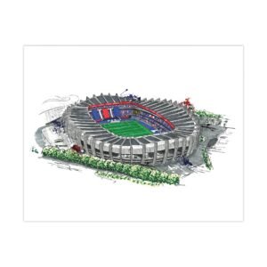 PSG, Paris Saint German, Parc de Princes Stadium, Matte Poster