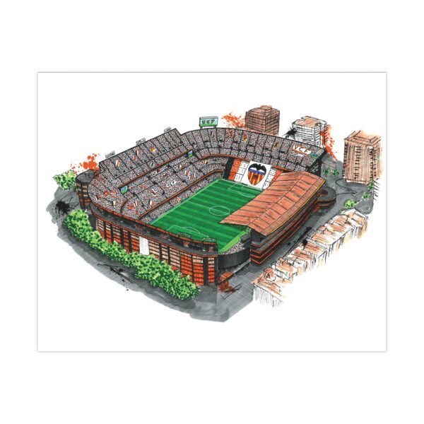 Valencia CF, Mestalla Stadium, Matte Poster